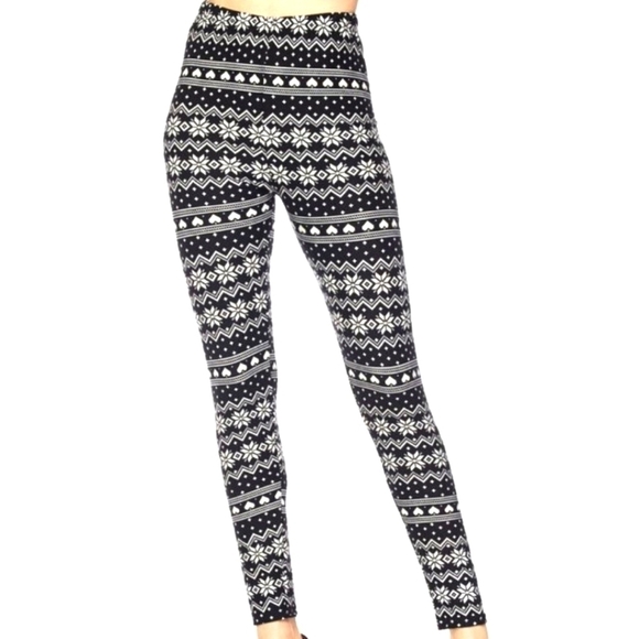 LEGGINGS DEPOT KID'S Winter Snowflake Fair Isle Knit Print  Leggings SIZE SMALL - Picture 1 of 2